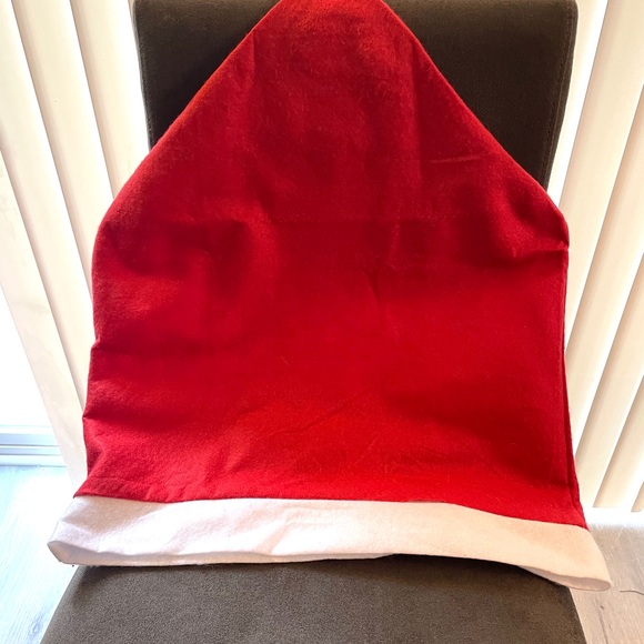 (6) Red Velvet Santa Hat Chair Back Covers - Picture 4 of 6